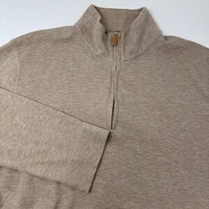 Banana Republic Sweater Mens‎ Extra Large Beige Quarter Zip Cotton Knit Pullover